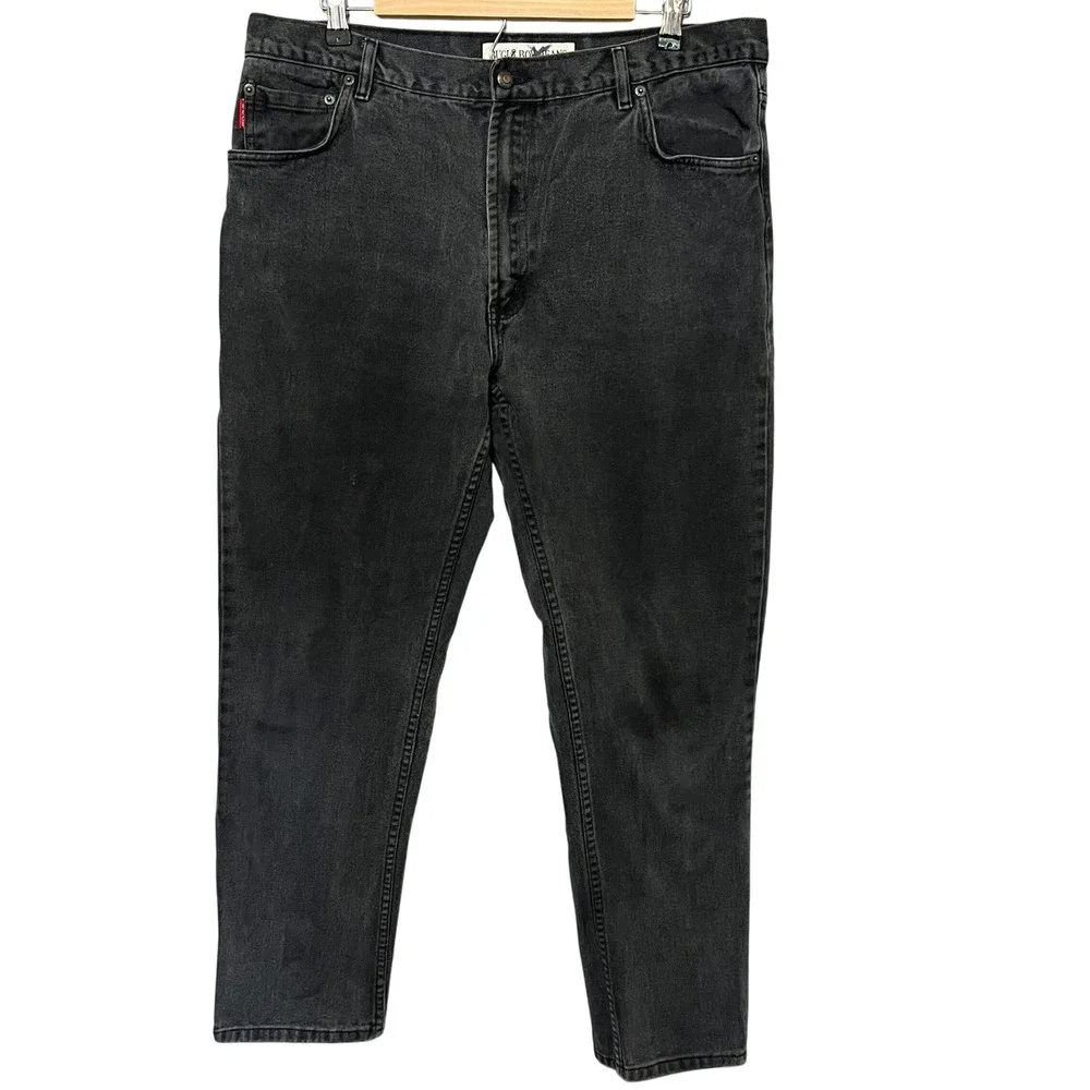 Vtg 90s Bugle Boy Jeans Mens 38x32 Black Denim Pants‎ Relaxed Fit Streetwear